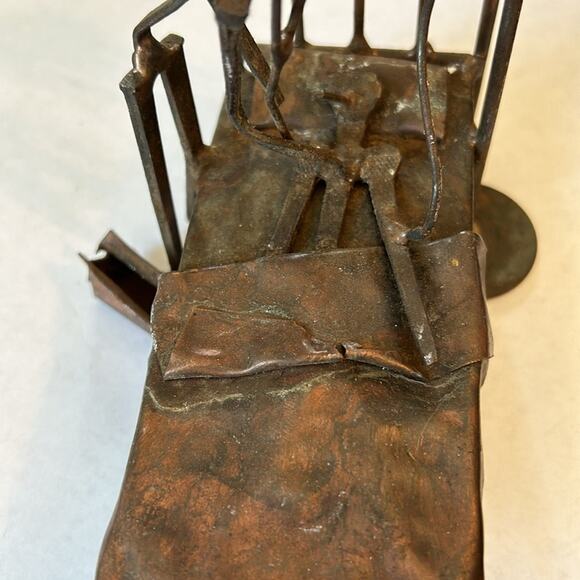 Metal Hospital Bed Sculpture with Doctor Patient & I V Bottles - Picture 12 of 15